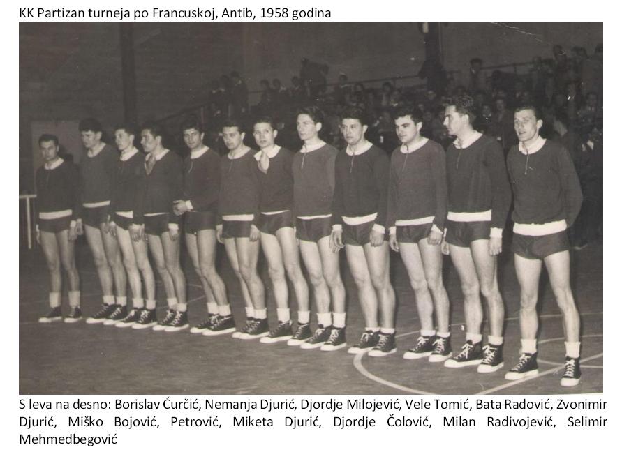 Ekipa KK Partizan iz 1958